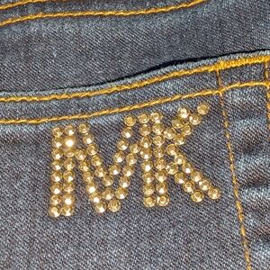 Michael Kors Denim Jeans with Rhinestone Logo